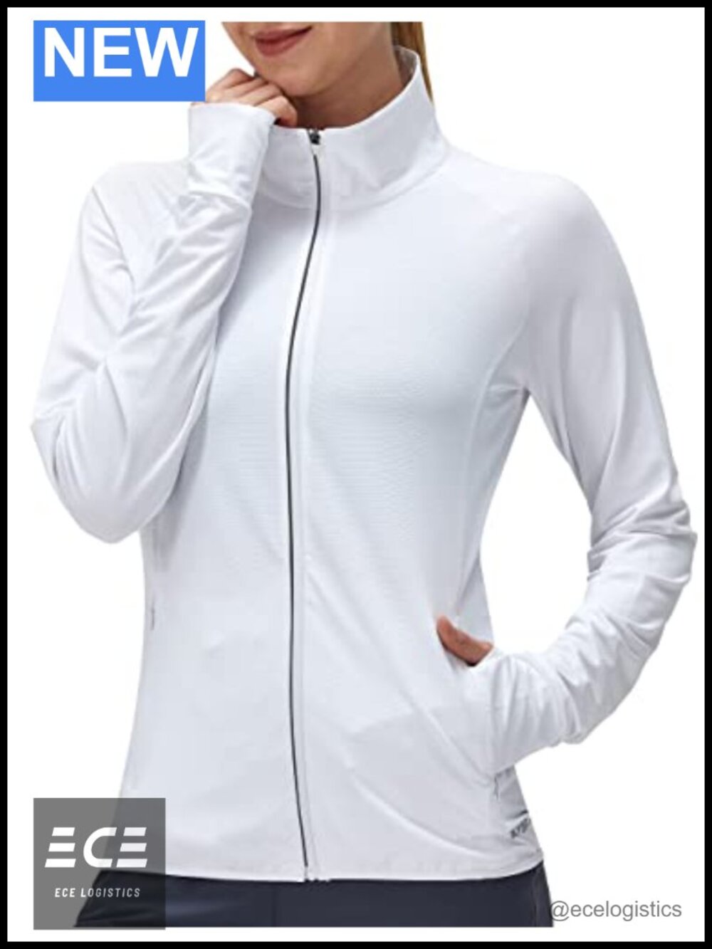UPF 50+ Sun Protection Lightweight Athletic Jacket Long Sleeve Zip